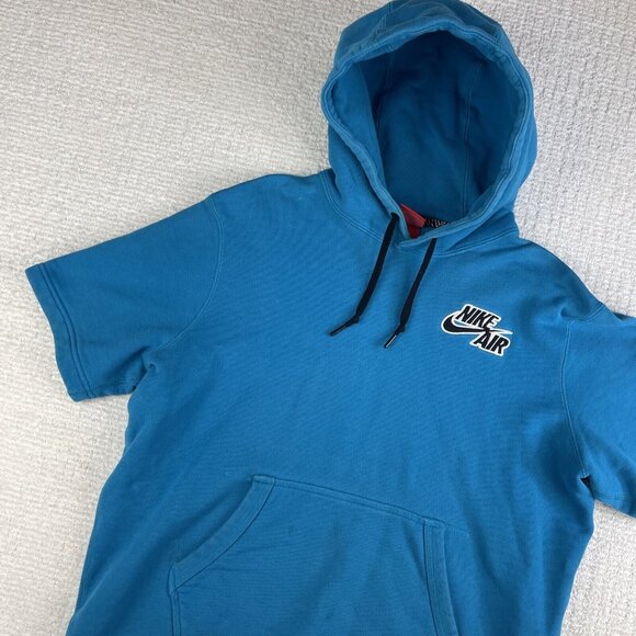 Nike Air Pivot Blue Short Sleeve Sweatshirt Hoodie Jacket L Tech Fleece (Read) - Picture 3 of 16